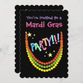 Mardi Gras Party Einladung (Vorne/Hinten)