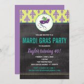 Mardi Gras Party Einladung (Vorne/Hinten)