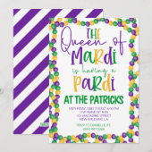 Mardi Gras Party Einladung (Vorne/Hinten)