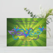 Mardi Gras Party Einladung (Stehend Vorderseite)