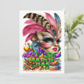 Mardi Gras - Party Einladung (Stehend Vorderseite)