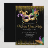 Mardi-Gras-Party Einladung (Vorne/Hinten)