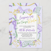 Mardi Gras Party Einladung (Vorne/Hinten)