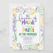 Mardi Gras Party Einladung (Vorderseite)