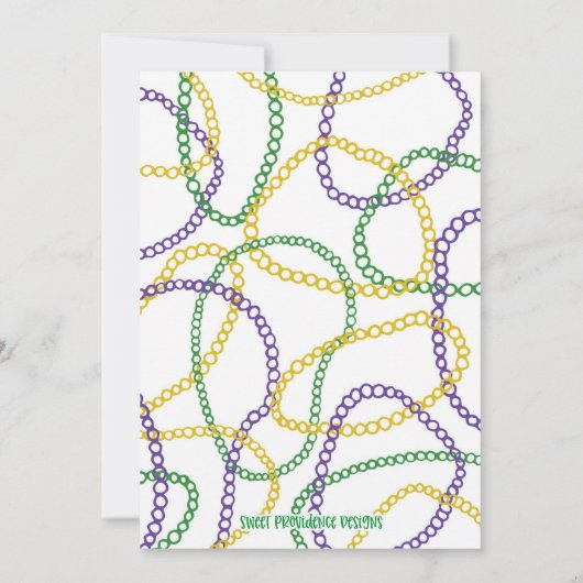 Mardi Gras Party Einladung (Rückseite)