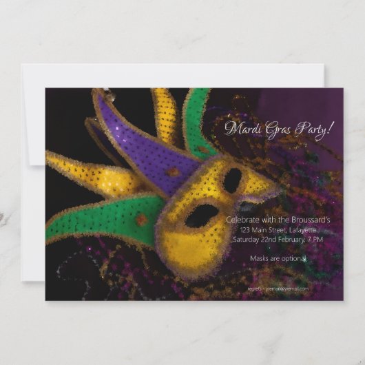 Mardi Gras Party Einladung (Vorderseite)