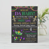 Mardi Gras Party Einladung der Geschlechterperspek (Stehend Vorderseite)