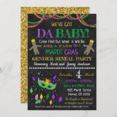 Mardi Gras Party Einladung der Geschlechterperspek (Vorne/Hinten)