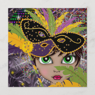 Mardi Gras Party Einladung der Kostüme durch den S