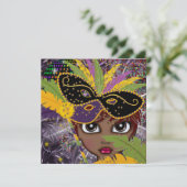 Mardi Gras Party Einladung der Kostüme durch den S (Stehend Vorderseite)