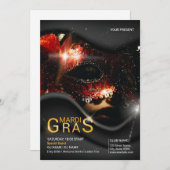 Mardi Gras Party Einladung Flyer (Vorne/Hinten)