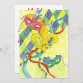 Mardi Gras Party Einladung Lilie Painting (Vorne/Hinten)