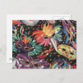 Mardi Gras Party Einladungspostkarte (Vorne/Hinten)