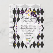 Mardi Gras Party Einladungspostkarte (Vorne/Hinten)
