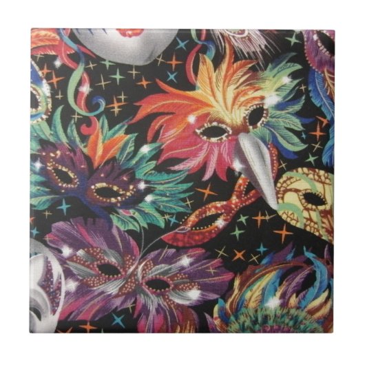 Mardi Gras Party Fliese (Vorderseite)