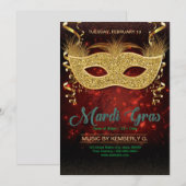 Mardi Gras Party Flyer Template  Einladung (Vorne/Hinten)