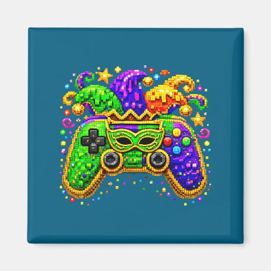 Mardi Gras Party Golden Perlen Design Magnet (Vorne)