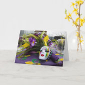 Mardi Gras Party Grußkarte Karte (Gelbe Blume)