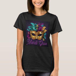 Mardi Gras Party Hübscher T - Shirt Feather Mask