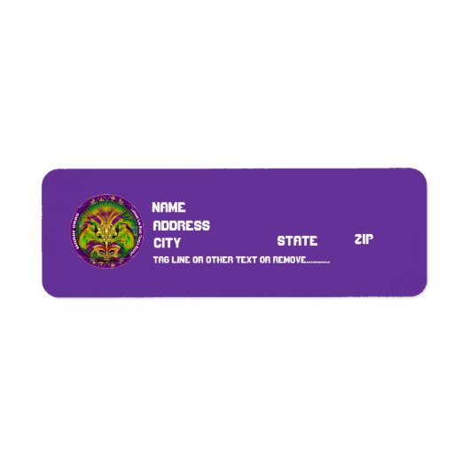 Mardi Gras Party Label Bitte beachten (Vorne)