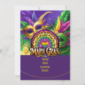 Mardi Gras Party – Let the Good Times Roll Einladung (Vorderseite)