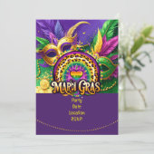 Mardi Gras Party – Let the Good Times Roll Einladung (Stehend Vorderseite)