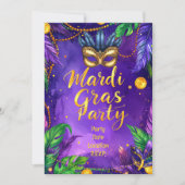 Mardi Gras Party – Let the Good Times Roll Einladung (Vorderseite)