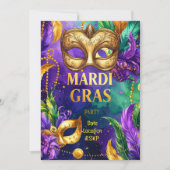 Mardi Gras Party – Let the Good Times Roll Einladung (Vorderseite)