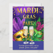 Mardi Gras Party – Let the Good Times Roll Einladung (Vorderseite)