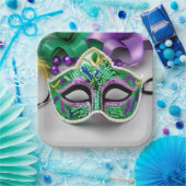 Mardi Gras Party Maske und Perlen Pappteller (Party)