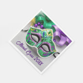 Mardi Gras Party Maske und Perlen Serviette (Ecke)