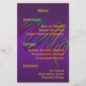 Mardi Gras Party Menu Stationery (Vorderseite)