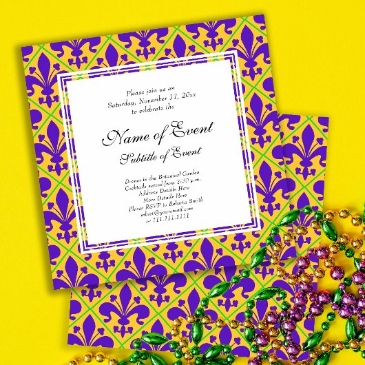 Mardi Gras Party New Orleans Lilie Einladung