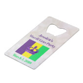 Mardi Gras Party New Orleans Nola Geldbeutel Flaschenöffner (Rückseite Schrägansicht)