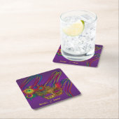 Mardi Gras Party Personalisiert Drink Coasters Rechteckiger Pappuntersetzer (Vor Ort)