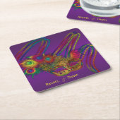Mardi Gras Party Personalisiert Drink Coasters Rechteckiger Pappuntersetzer (angewinkelt)
