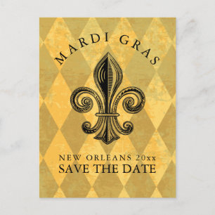 Mardi Gras Party Save the Date Ankündigungspostkarte