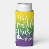 Mardi Gras Party Text Design Ombre Background Selters Dosenkühler (Seltzer Vorderseite)