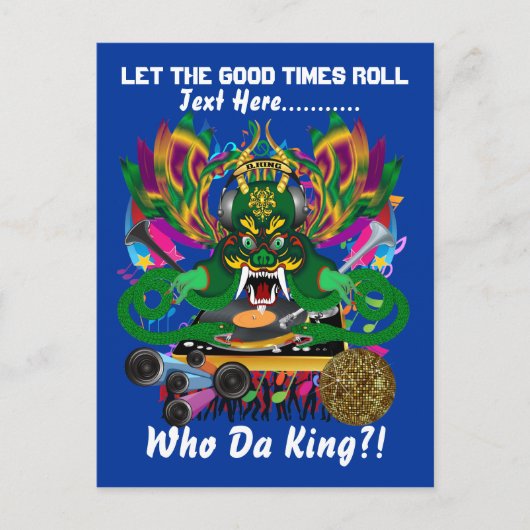 Mardi Gras Party Thema Bitte beachten Sie die Hinw Einladungspostkarte (Vorderseite)