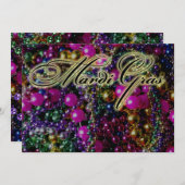 Mardi Gras Party "throws" DARK Einladungsvorlage Einladung (Vorne/Hinten)