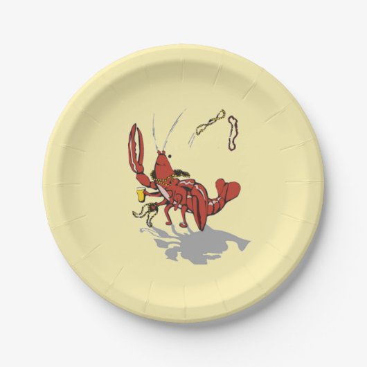 Mardi Gras Partying Crawfish Pappteller (Vorderseite)