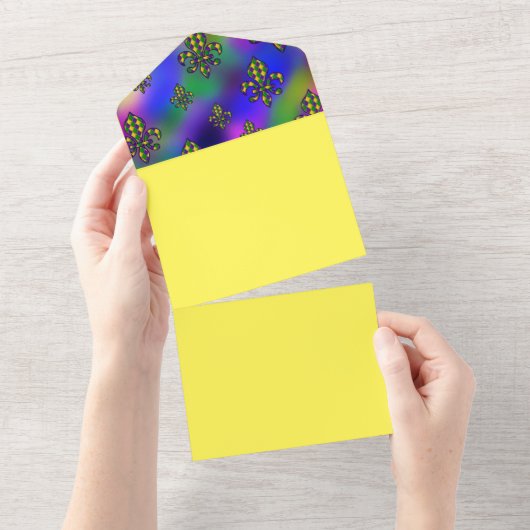 Mardi Gras Pattern All In One Einladung (Abreißen)