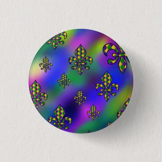 Mardi Gras Pattern Button (Vorderseite)