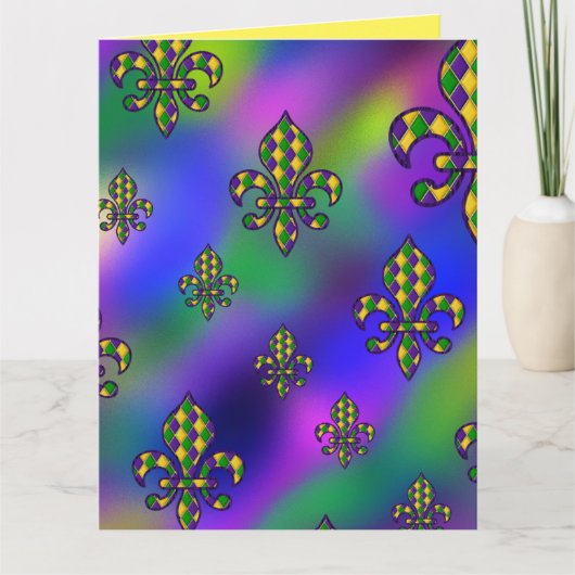 Mardi Gras Pattern Dankeskarte (Vorderseite)