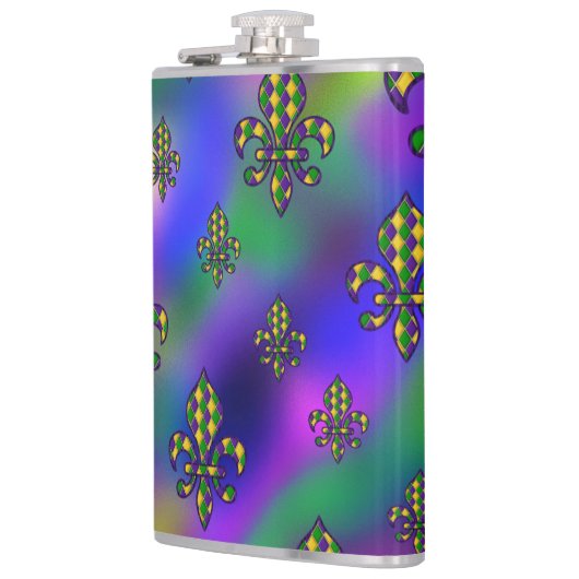 Mardi Gras Pattern Flachmann (Links)