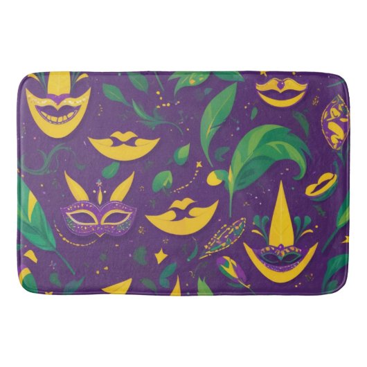 Mardi Gras Pattern Masquerade Badematte (Vorderseite)