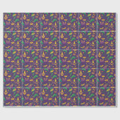 Mardi Gras Pattern Masquerade Geschenkpapier (Flach)