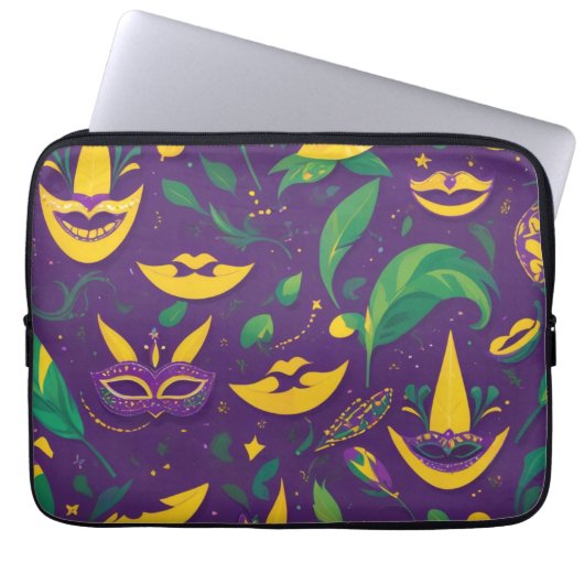 Mardi Gras Pattern Masquerade Laptopschutzhülle (Vorderseite)