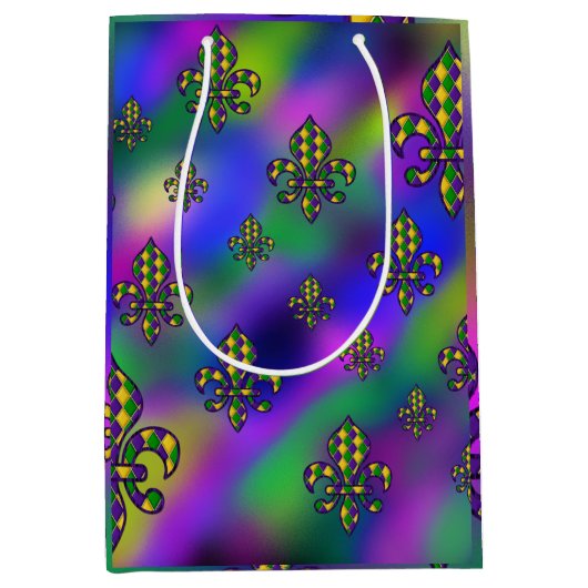 Mardi Gras Pattern Mittlere Geschenktüte (Vorderseite)