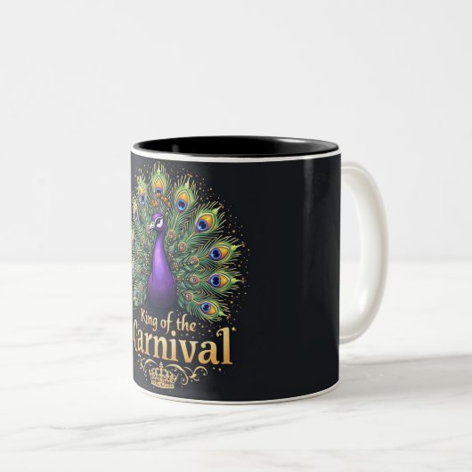 Mardi Gras Peacock Tasse (VorderseiteRechts)